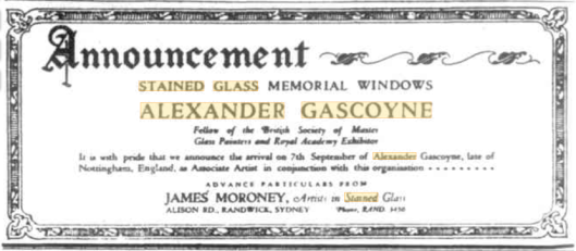 Gascoyne Catholic Press advert 1925